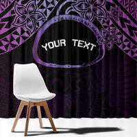 Personalised Pohnpei Nukuoro Micronesia Window Curtain Polynesian Tattoo Curves Purple Version LT14 - Polynesian Pride