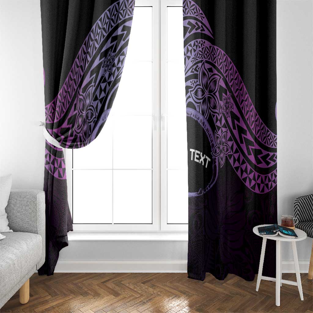 Personalised Pohnpei Nukuoro Micronesia Window Curtain Polynesian Tattoo Curves Purple Version LT14 - Polynesian Pride
