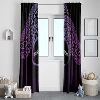 Personalised Pohnpei Nukuoro Micronesia Window Curtain Polynesian Tattoo Curves Purple Version LT14 - Polynesian Pride