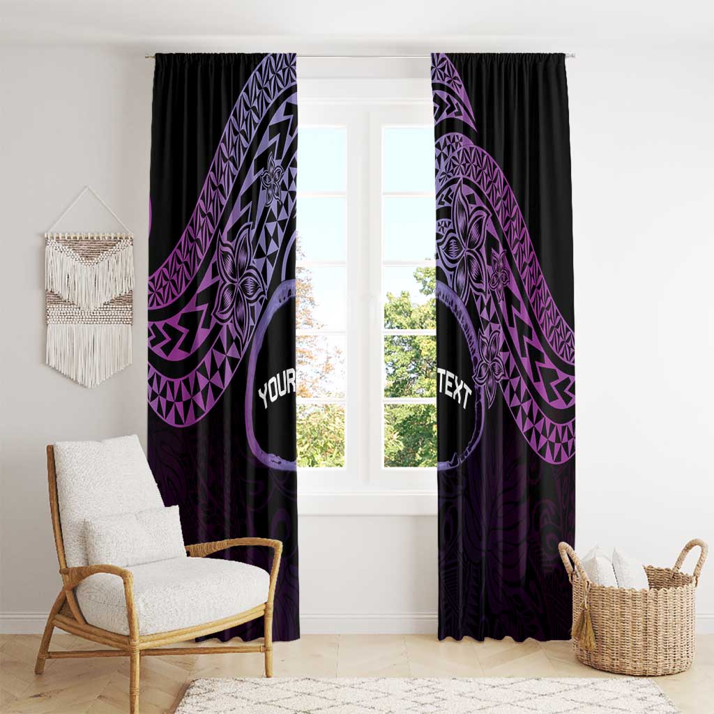 Personalised Pohnpei Nukuoro Micronesia Window Curtain Polynesian Tattoo Curves Purple Version LT14 - Polynesian Pride