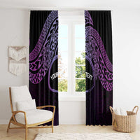 Personalised Pohnpei Nukuoro Micronesia Window Curtain Polynesian Tattoo Curves Purple Version LT14 - Polynesian Pride