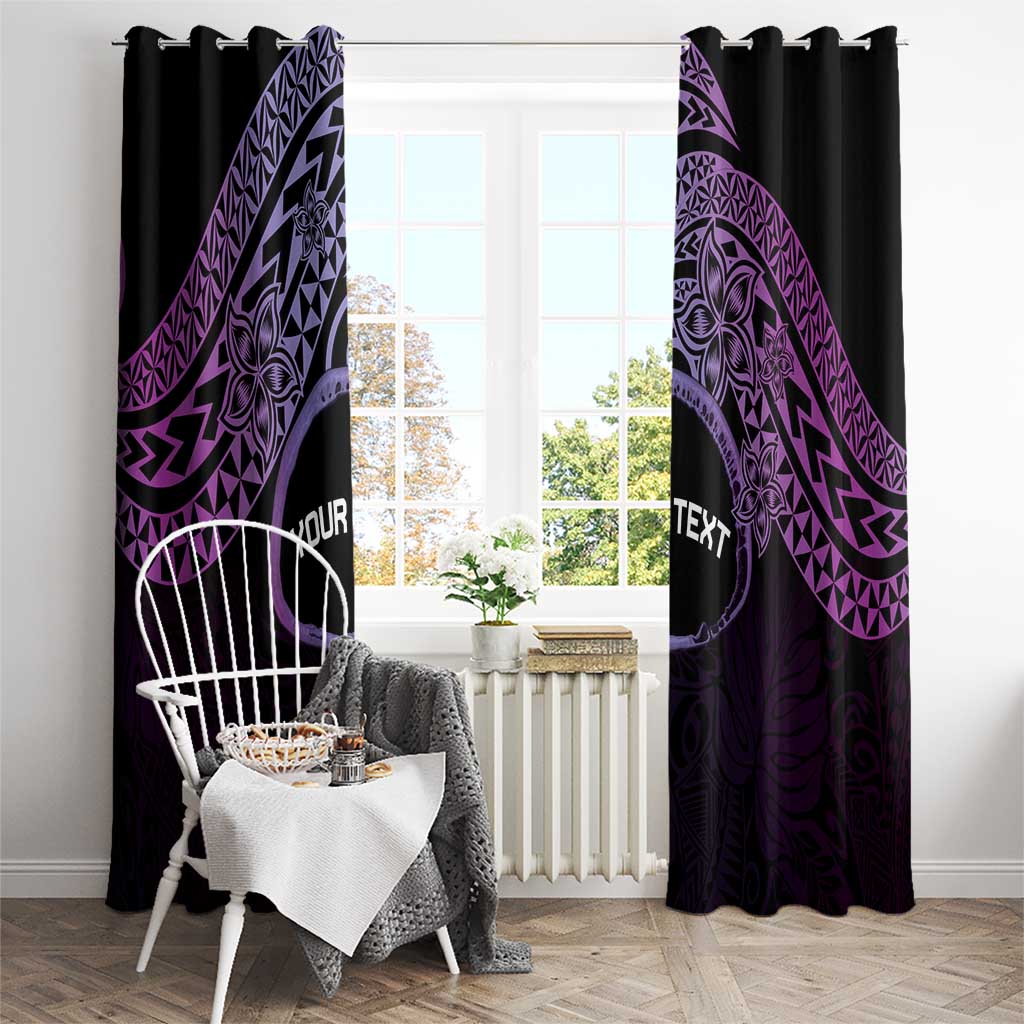 Personalised Pohnpei Nukuoro Micronesia Window Curtain Polynesian Tattoo Curves Purple Version LT14 - Polynesian Pride