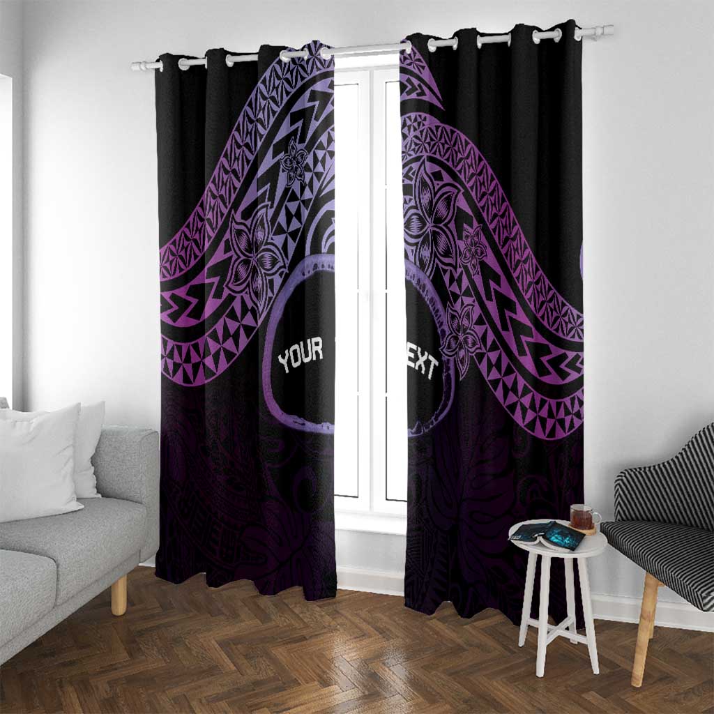 Personalised Pohnpei Nukuoro Micronesia Window Curtain Polynesian Tattoo Curves Purple Version LT14 With Grommets Purple - Polynesian Pride