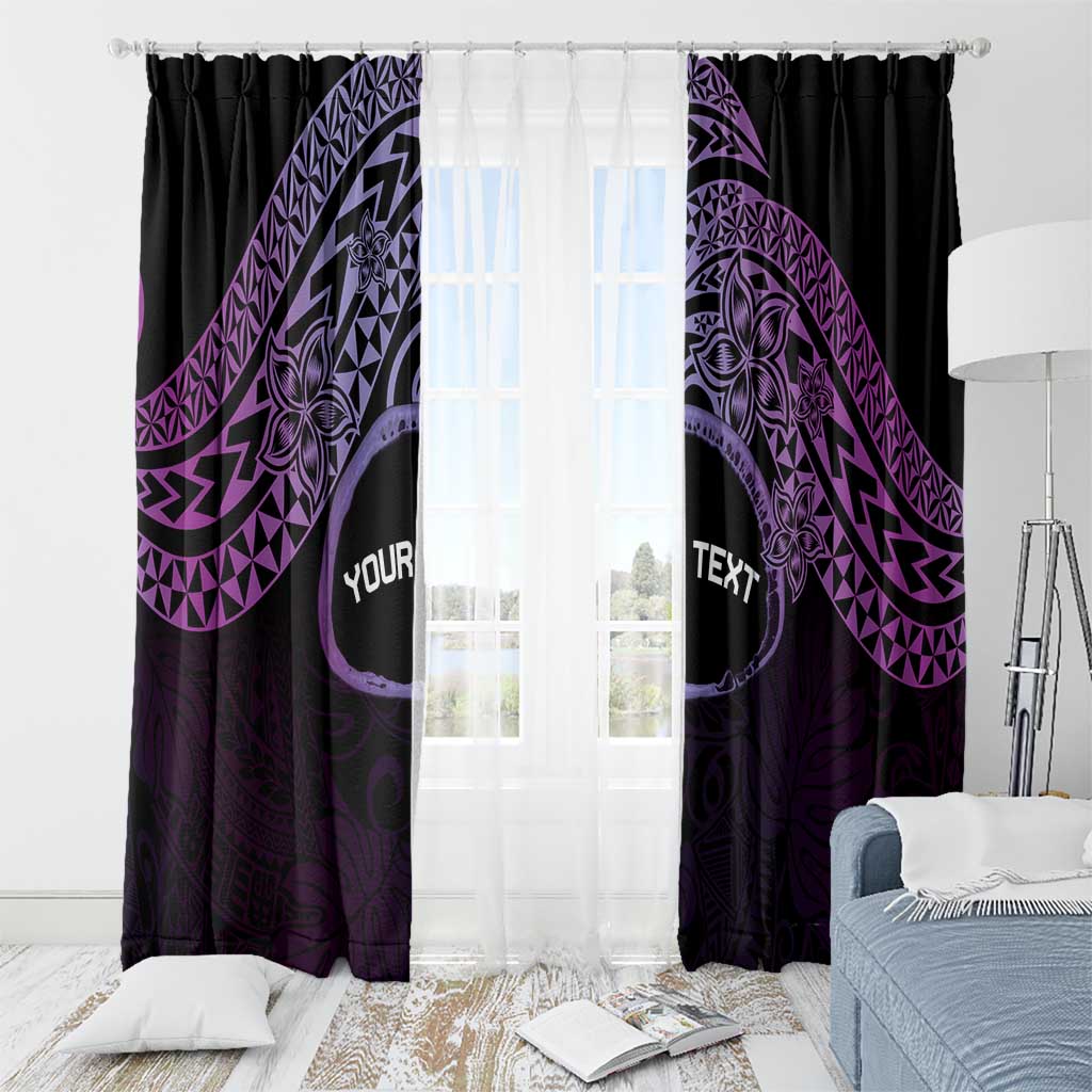 Personalised Pohnpei Nukuoro Micronesia Window Curtain Polynesian Tattoo Curves Purple Version LT14 - Polynesian Pride