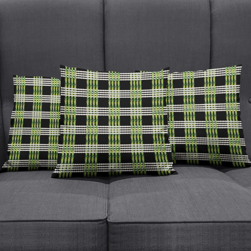 Aloha Hawaii Pakalana Pikake Lei Pillow Cover Palaka Inspired Hawaiian-plaid Black LT14 - Polynesian Pride