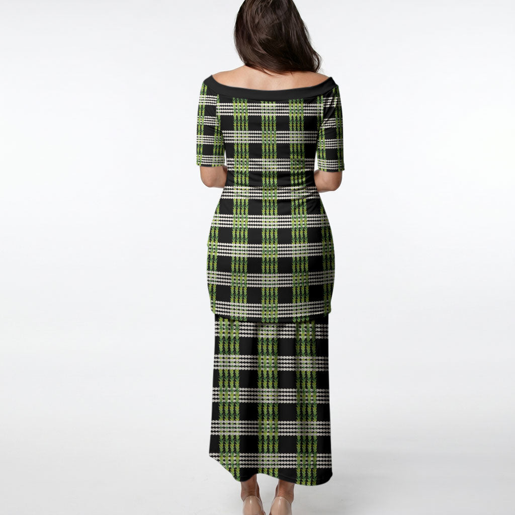 Aloha Hawaii Pakalana Pikake Lei Puletasi Palaka Inspired Hawaiian-plaid Black LT14 - Polynesian Pride