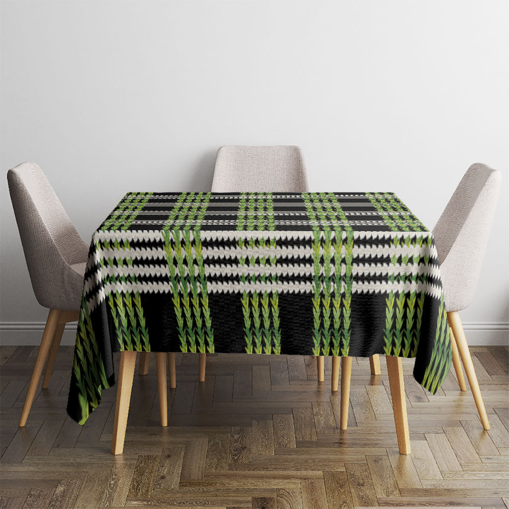 Aloha Hawaii Pakalana Pikake Lei Tablecloth Palaka Inspired Hawaiian-plaid Black LT14 - Polynesian Pride