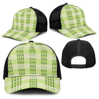 Aloha Hawaii Pakalana Pikake Lei Baseball Net Cap Palaka Inspired Hawaiian-plaid Pastel Green LT14 - Polynesian Pride