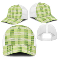 Aloha Hawaii Pakalana Pikake Lei Baseball Net Cap Palaka Inspired Hawaiian-plaid Pastel Green LT14 - Polynesian Pride