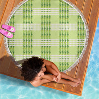 Aloha Hawaii Pakalana Pikake Lei Beach Blanket Palaka Inspired Hawaiian-plaid Pastel Green LT14 - Polynesian Pride
