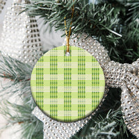 Aloha Hawaii Pakalana Pikake Lei Ceramic Ornament Palaka Inspired Hawaiian-plaid Pastel Green LT14 - Polynesian Pride