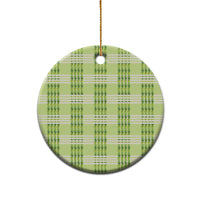 Aloha Hawaii Pakalana Pikake Lei Ceramic Ornament Palaka Inspired Hawaiian-plaid Pastel Green LT14 - Polynesian Pride