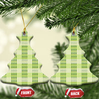 Aloha Hawaii Pakalana Pikake Lei Ceramic Ornament Palaka Inspired Hawaiian-plaid Pastel Green LT14 Christmas Tree Green - Polynesian Pride
