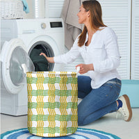 Aloha Hawaii Ilima Maile Lei Laundry Basket Palaka Inspired Hawaiian-plaid White LT14 - Polynesian Pride