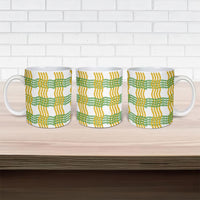 Aloha Hawaii Ilima Maile Lei Ceramic Mug Palaka Inspired Hawaiian-plaid White LT14 - Polynesian Pride