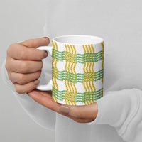 Aloha Hawaii Ilima Maile Lei Ceramic Mug Palaka Inspired Hawaiian-plaid White LT14 - Polynesian Pride