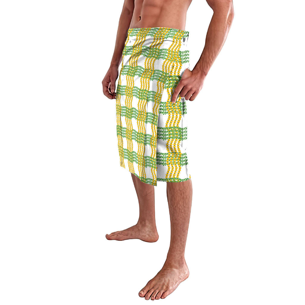 Aloha Hawaii Ilima Maile Lei Lavalava Palaka Inspired Hawaiian-plaid White LT14 - Polynesian Pride