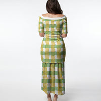 Aloha Hawaii Ilima Maile Lei Puletasi Palaka Inspired Hawaiian-plaid White LT14 - Polynesian Pride