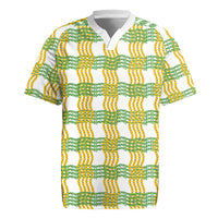 Aloha Hawaii Ilima Maile Lei Rugby Jersey Palaka Inspired Hawaiian-plaid White LT14 White - Polynesian Pride