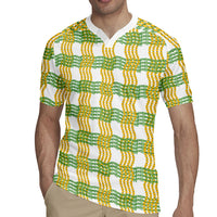 Aloha Hawaii Ilima Maile Lei Rugby Jersey Palaka Inspired Hawaiian-plaid White LT14 - Polynesian Pride