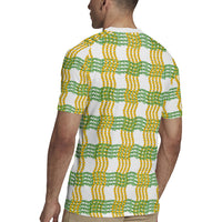 Aloha Hawaii Ilima Maile Lei Rugby Jersey Palaka Inspired Hawaiian-plaid White LT14 - Polynesian Pride