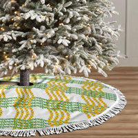 Aloha Hawaii Ilima Maile Lei Tree Skirt Palaka Inspired Hawaiian-plaid White LT14 - Polynesian Pride