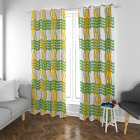 Aloha Hawaii Ilima Maile Lei Window Curtain Palaka Inspired Hawaiian-plaid White LT14 With Grommets White - Polynesian Pride