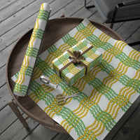 Aloha Hawaii Ilima Maile Lei Wrapping Paper Palaka Inspired Hawaiian-plaid White LT14 - Polynesian Pride