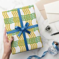 Aloha Hawaii Ilima Maile Lei Wrapping Paper Palaka Inspired Hawaiian-plaid White LT14 - Polynesian Pride