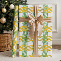 Aloha Hawaii Ilima Maile Lei Wrapping Paper Palaka Inspired Hawaiian-plaid White LT14 - Polynesian Pride