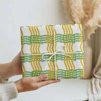 Aloha Hawaii Ilima Maile Lei Wrapping Paper Palaka Inspired Hawaiian-plaid White LT14 - Polynesian Pride