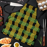 Aloha Hawaii Ilima Maile Lei Apron Palaka Inspired Hawaiian-plaid Black LT14 Black - Polynesian Pride