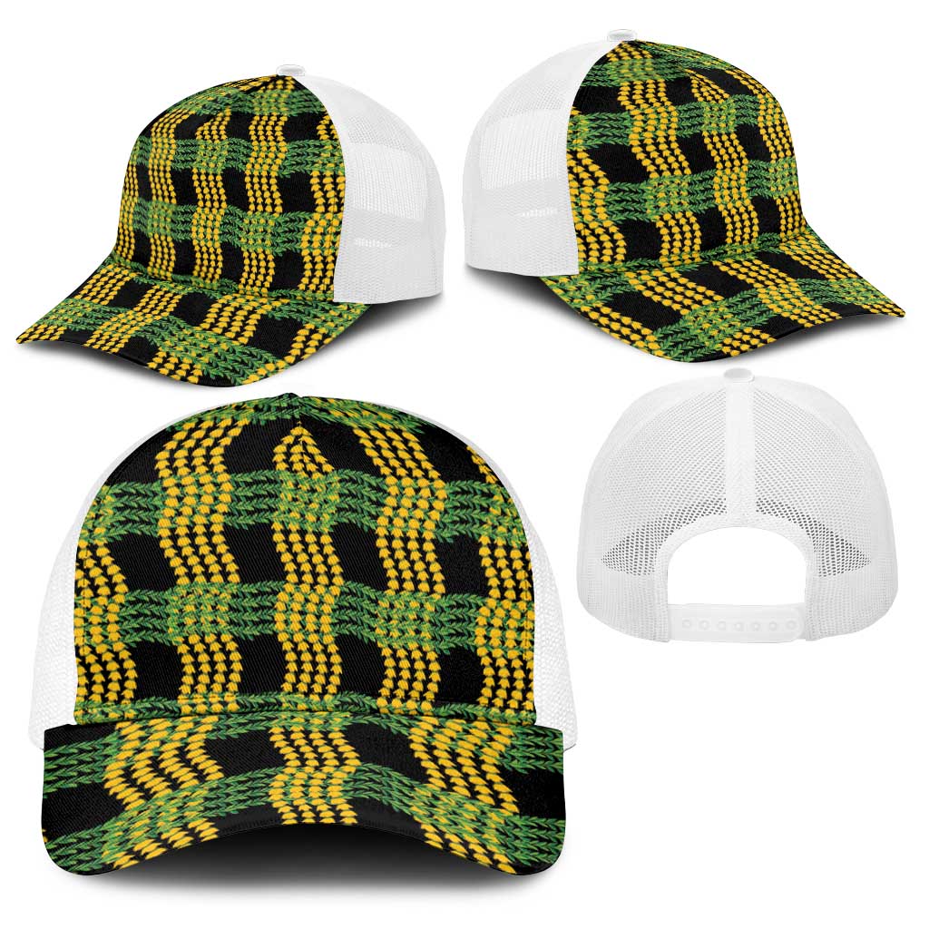 Aloha Hawaii Ilima Maile Lei Baseball Net Cap Palaka Inspired Hawaiian-plaid Black LT14 - Polynesian Pride