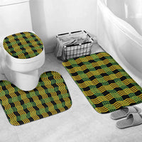 Aloha Hawaii Ilima Maile Lei Bathroom Set Palaka Inspired Hawaiian-plaid Black LT14 Mat Set Only (3 pcs) One Size Black - Polynesian Pride