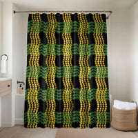 Aloha Hawaii Ilima Maile Lei Bathroom Set Palaka Inspired Hawaiian-plaid Black LT14 Shower Curtain Only Black - Polynesian Pride