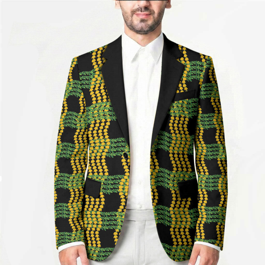 Aloha Hawaii Ilima Maile Lei Blazer Palaka Inspired Hawaiian-plaid Black LT14 - Polynesian Pride