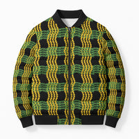 Aloha Hawaii Ilima Maile Lei Bomber Puffer Jacket Palaka Inspired Hawaiian-plaid Black LT14 Unisex Black - Polynesian Pride
