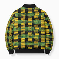 Aloha Hawaii Ilima Maile Lei Bomber Puffer Jacket Palaka Inspired Hawaiian-plaid Black LT14 - Polynesian Pride