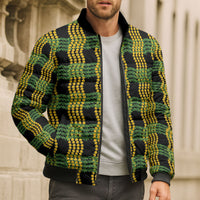 Aloha Hawaii Ilima Maile Lei Bomber Puffer Jacket Palaka Inspired Hawaiian-plaid Black LT14 - Polynesian Pride