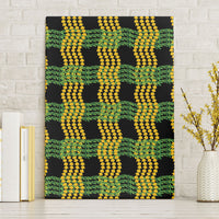 Aloha Hawaii Ilima Maile Lei Canvas Wall Art Palaka Inspired Hawaiian-plaid Black LT14 Without Frame Black - Polynesian Pride