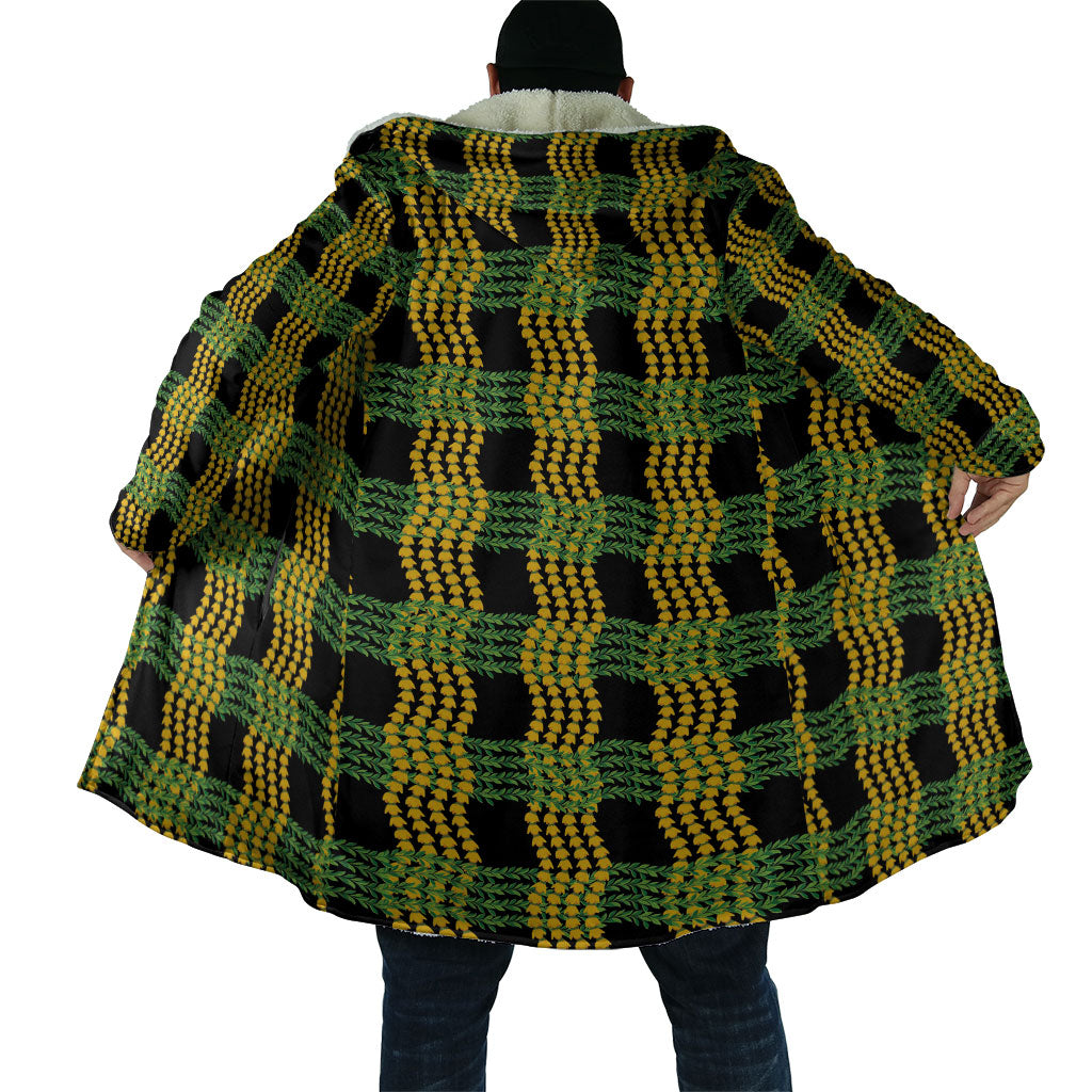 Aloha Hawaii Ilima Maile Lei Cloak Palaka Inspired Hawaiian-plaid Black LT14 - Polynesian Pride