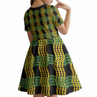 Aloha Hawaii Ilima Maile Lei Kid Short Sleeve Dress Palaka Inspired Hawaiian-plaid Black LT14 - Polynesian Pride