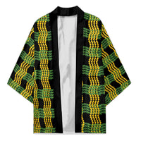 Aloha Hawaii Ilima Maile Lei Kimono Palaka Inspired Hawaiian-plaid Black LT14 Unisex Black - Polynesian Pride