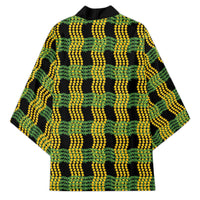 Aloha Hawaii Ilima Maile Lei Kimono Palaka Inspired Hawaiian-plaid Black LT14 - Polynesian Pride