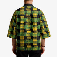 Aloha Hawaii Ilima Maile Lei Kimono Palaka Inspired Hawaiian-plaid Black LT14 - Polynesian Pride