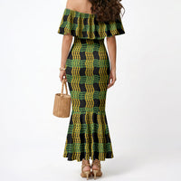Aloha Hawaii Ilima Maile Lei Mermaid Dress Palaka Inspired Hawaiian-plaid Black LT14 - Polynesian Pride