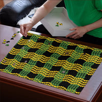 Aloha Hawaii Ilima Maile Lei Puzzle Palaka Inspired Hawaiian-plaid Black LT14 - Polynesian Pride