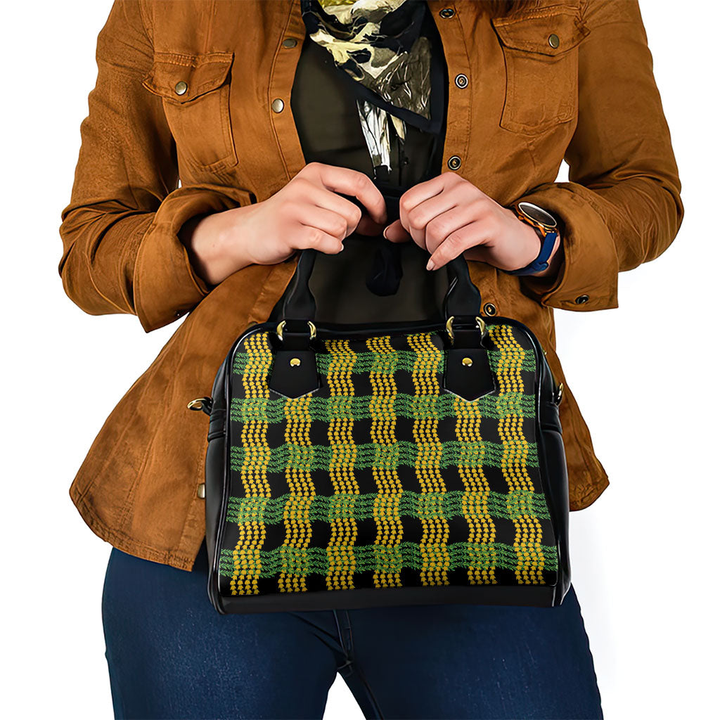 Aloha Hawaii Ilima Maile Lei Shoulder Handbag Palaka Inspired Hawaiian-plaid Black LT14 - Polynesian Pride