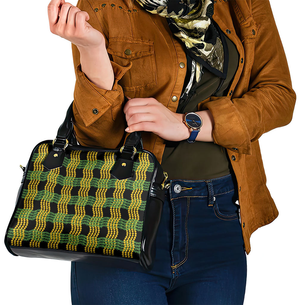 Aloha Hawaii Ilima Maile Lei Shoulder Handbag Palaka Inspired Hawaiian-plaid Black LT14 - Polynesian Pride