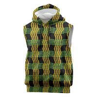Aloha Hawaii Ilima Maile Lei Sleeveless Hoodie Palaka Inspired Hawaiian-plaid Black LT14 Black - Polynesian Pride